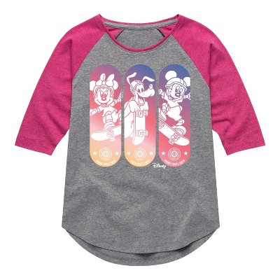 Girls' - Disney - Mickey & Friends Shirt Tail Raglan Graphic T-shirt