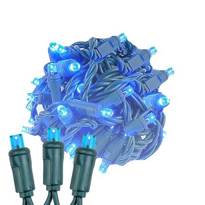 Novelty Lights 11 Feet 50 LED Christmas Mini Light String on Green Wire, 5mm Wide Angle Bulbs, Connectable, Indoor/Outdoor Decor, UL Listed