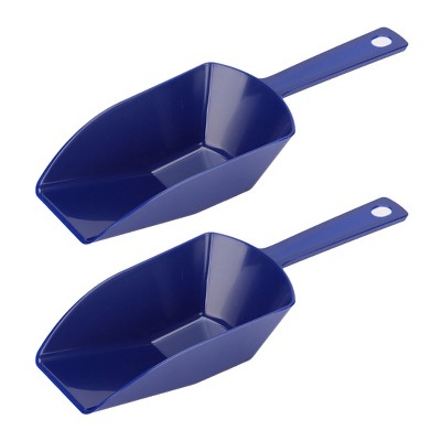 Unique Bargains Kitchen Plastic Flour Sugar Spice Cereal Rica Ice Cream Scoops Dark Blue 2 Pcs