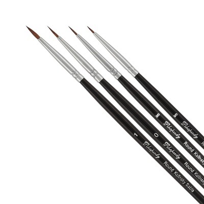 Creative Mark Rhapsody Kolinsky Sable Brushes for Professional Watercolorists- Round Precision Set of 4 Excellent Spring, Full Belly, Split-Proof