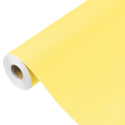 Unique Bargains Wallpaper, Peel and Stick Wallpaper Contact Paper Solid Color Vinyl Self-Adhesive Wall Paper Decorative Lemon Yellow 590" x 15.7"