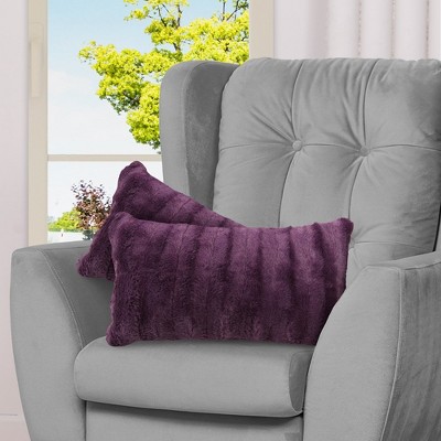 Cheer Collection Luxurious Faux Fur Throw Pillows Set of 2
