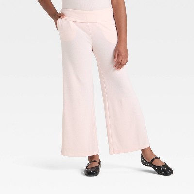 Girls' Foldover Waist Cozy Rib-Knit Flare Pant - art class™