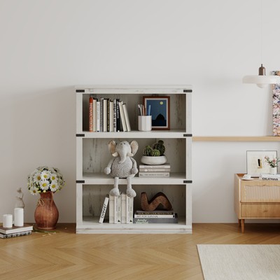 5 Tier Book Shelf, Farmhouse Book Case with Shelf Storage, Wooden Bookshelves for Living Room, Home Office