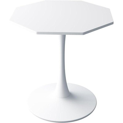 Hexagon Pedestal Dining Table for 2 - Space Saving Metal Base Breakfast Nook Table, Small Apartment Cafe Set