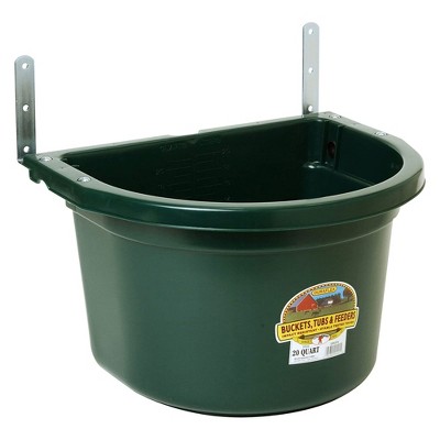 Little Giant Heavy Duty Mountable Plastic Fence Feeder Bucket for Feeding Small Livestock and Pets at Home or Farm