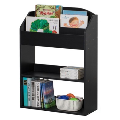 Basicwise Modern Wooden Storage Bookcase with Shelf, Playroom Bedroom Living and Office