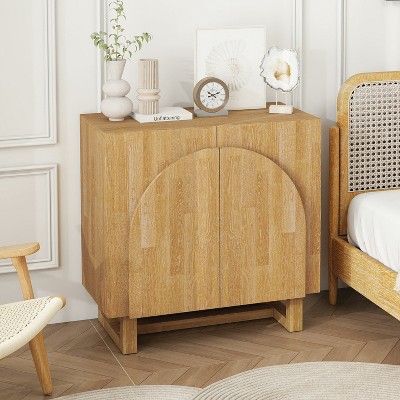 MOEPISY 2 Door Cabinet, Suitable for Bedroom, Living Room, Study, Natural
