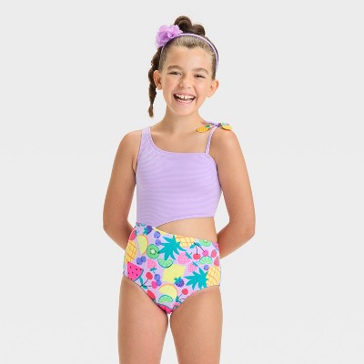 Girls' Tropical Smoothie Fruit Printed One Piece Swimsuit - Cat & Jack™