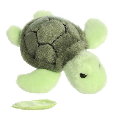 Aurora Mini Saavy Sea Turtle Shoulderkins Adorable Stuffed Animal Green 5"
