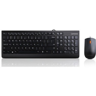 Lenovo 300 USB Combo Keyboard & Mouse - US English (103P) - USB Cable - English (US) - USB Cable - Optical - 1600 dpi - 3 Button - Scroll Wheel