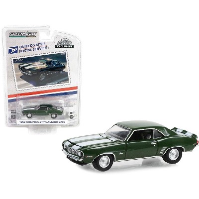 1969 Chevrolet Camaro Z/28 Green Metallic w/White Stripes USPS "Hobby Exclusive" Series 1/64 Diecast Model Car by Greenlight