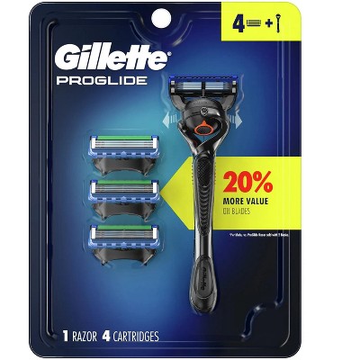 Gillette Proglide 1 Razor Handle + 4 Refill Blade Cartridges
