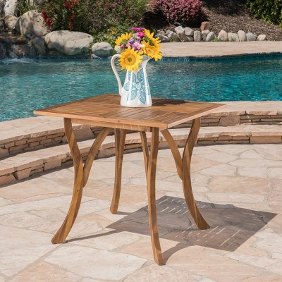 Outdoor Acacia Wood Square Dining Table - 31.50"L x 31.50"W x 30.00"H - Natural brown