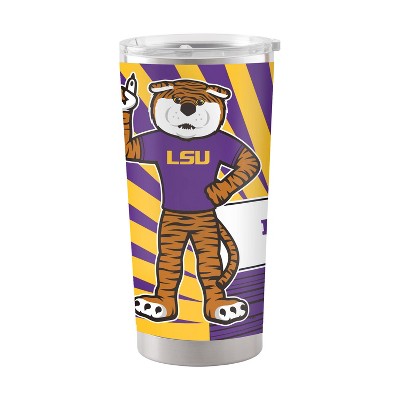NCAA LSU Tigers 20oz Mascot Stainless Steel Tumbler: Portable Drinkware, Lidded Tumblers