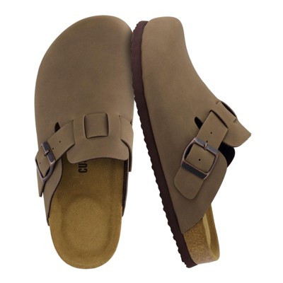 CUSHIONAIRE Hana Womens Clogs | Comfortable Vegan Suede Clogs for Women | Slip On Potato Shoes with Cork Footbed & Arch Support | Memory Foam