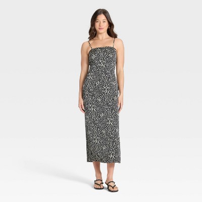 Women's Column Slip Dress - A New Day™ Black
