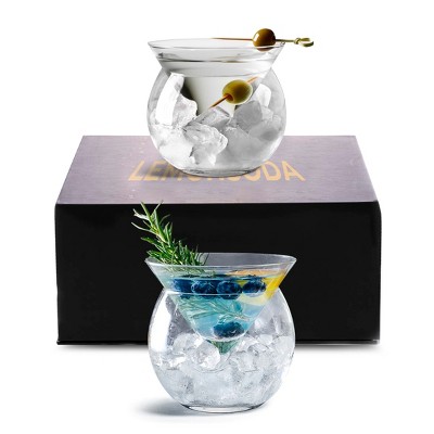 LEMONSODA Stemless Martini Glasses with Chiller 15.9oz