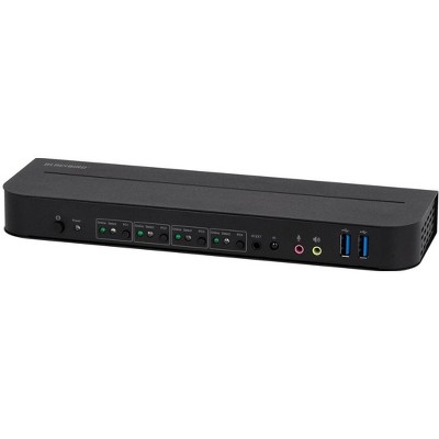 Monoprice Blackbird 4K DisplayPort 1.4 USB 3.0 4x1 KVM Switch, 4K@60Hz, HDR, YCbCr 4:4:4, HDCP 2.2, Share 4 Computers with 1 Keyboard Mouse Monitor
