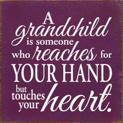 Slickblue Heartfelt Grandchild Wood Sign – Rustic 7x7 Knotty Pine with Hanging Slot or Shelf Display Option