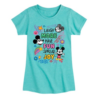 Girls' - Disney - Mickey Mouse Fitted Short Sleeve Graphic T-Shirt