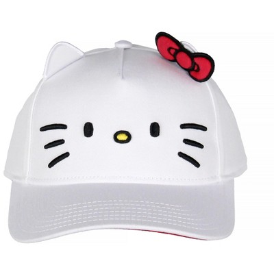 Sanrio Hello Kitty Embroidered Face Whiskers Adult Snapback Hat With 3D Ears And Bow