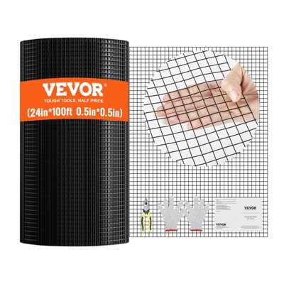 VEVOR Hardware Cloth,24'' x 100' Galvanized Wire Mesh Roll,19 Gauge Chicken Wire Fence Roll,Vinyl Coating Metal Wire Mesh for Chicken Coop Barrier
