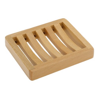 Unique Bargains Square Soap Dish 4.53"x3.74"x0.79" Brown 1 Pc