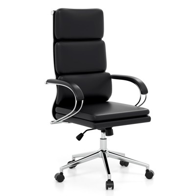 Tangkula Ergonomic Leather Office Chair Executive Chair w/ Adjustable Lumbar Support