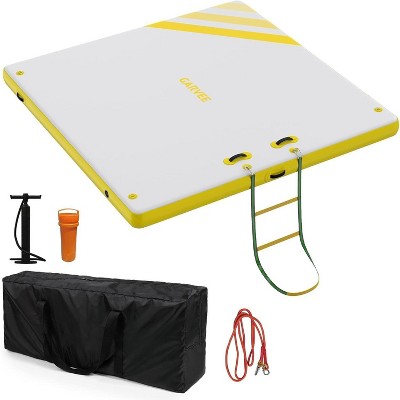 Acekool Inflatable Floating Dock, Non-Slip Swim Platform for Lake, Beach & Ocean, Spacious Raft Mat for Adults, Includes Ladder & D-Rings