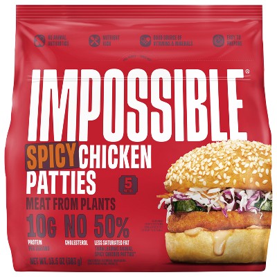 Impossible Plant Based Spicy Chicken Patties - Frozen - 13.5oz/5ct