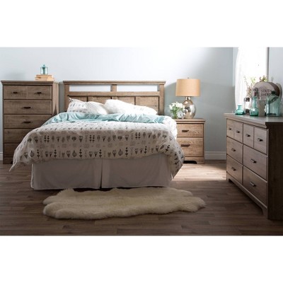 South Shore Versa 6 Drawer Double Dresser Weathered Oak: Laminated Particle Board, Anti-Tip Hardware, 5-Year Warranty