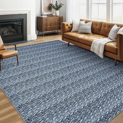 Modern Braided Printed Large Rug Washable Stain Resistant Indoor Carpet with Non-Slip Backing Soft Carpet Nursery Apartment