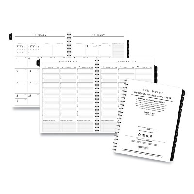 Executive Weekly/Monthly Planner Refill with 15-Minute Appointments, 11 x 8.25, White Sheets, 12-Month (Jan to Dec): 2026