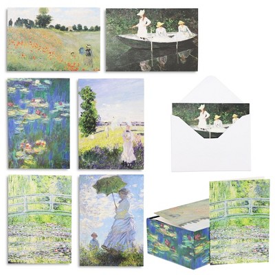 36 count All Occasion Greeting Cards & Envelopes, 5" x 3.5", Inspired by Monet Painting Notecards