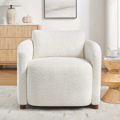 VANOMi 34.1" Modern Upholstered Barrel Accent Chair