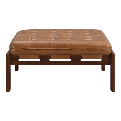 Christopher Knight Home Filimon Tufted Faux Leather Upholstered Square Ottoman