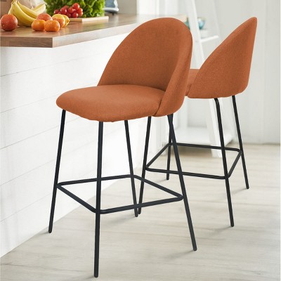 Nano 25" Upholstered Counter Height Bar Stools Set of 4 Armless Bar Chair with Backrest Wider Seat for Kitchen Island Home Bar-Maison Boucle