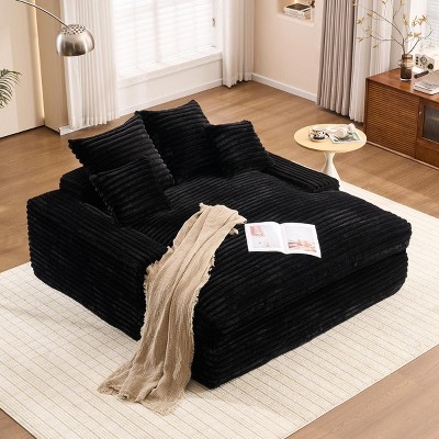 Oversized Modern Sleeper Sofa Chair with Plush Foam Support and Machine-Washable Pillows for Living Room -3irtyhousy