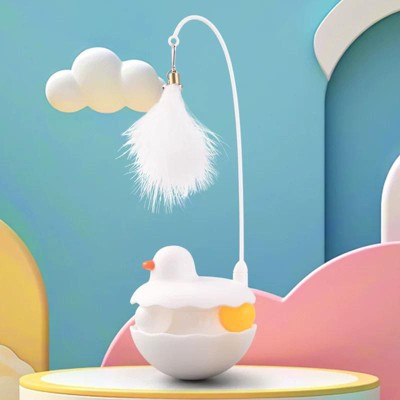 Interactive Cat Feather Toys 2025 Upgraded Interactive Cat Toys for Indoor Cats, Teaser Catnip Toy for Kitten Cats White
