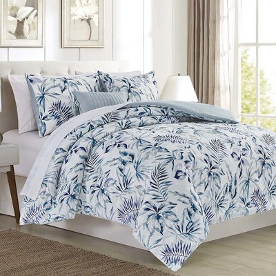 RT Designer's Collection 5 Piece Sonya Printed Complement to Any Bedroom Decor Comforter Set, Blue