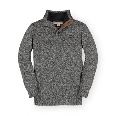 Hope & Henry Boys' Mock Neck Button Placket Sweater, Infant