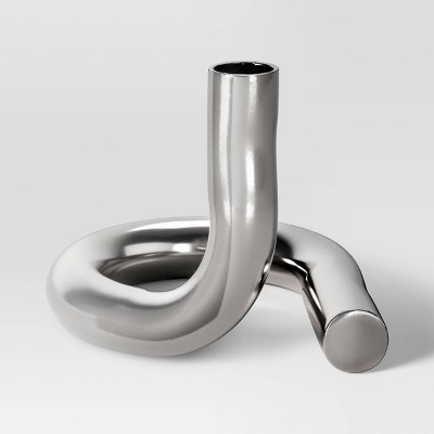 Silver Metal Single Candle Holder - Threshold™