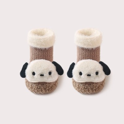 MyKids-USA Thickened Winter Toddler Walking Socks – Mid-Calf Anti-Slip Cartoon Baby Floor Shoe Socks