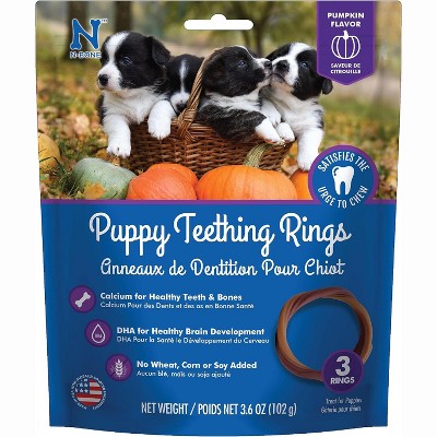 N-Bone Puppy Teething Ring - Pumpkin Flavor- 3 Rings