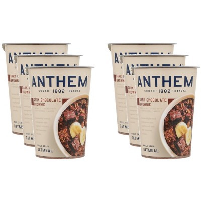 Anthem Oatmeal Cup Whole Grain Dark Chocolate - Count of 6 - 3.25oz