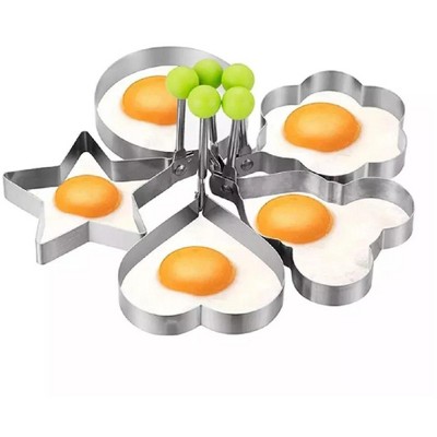 Kitcheniva Stainless Steel Egg & Pancake Ring Set 5 Pcs