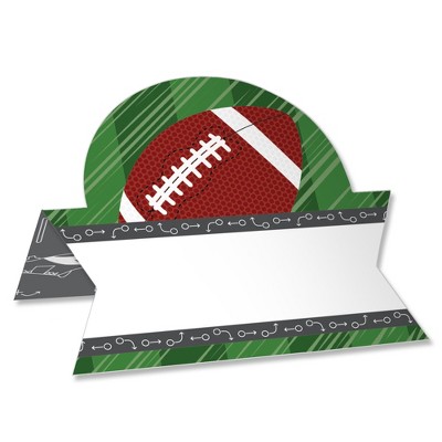 Big Dot of Happiness End Zone - Football - Baby Shower or Birthday Party Tent Buffet Card - Table Setting Name Place Cards - Set of 24