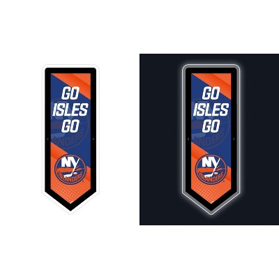 Evergreen Ultra-Thin Glazelight LED Wall Decor, Pennant, New York Islanders- 9 x 23 Inches Made In USA