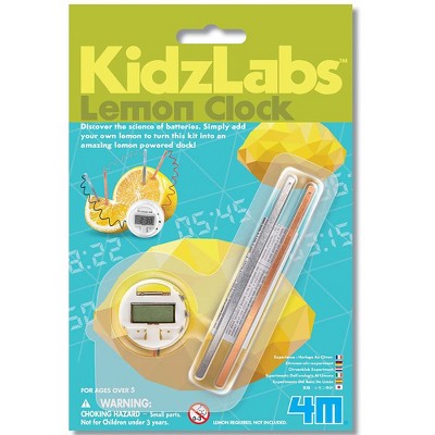 4M: KidzLabs Lemon Clock - DIY Renewable Energy Kit, Power Digital Clock, STEM